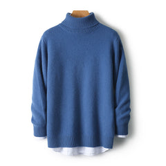 Men's 100% Wool Casual Thick Warm High Collar Sweater