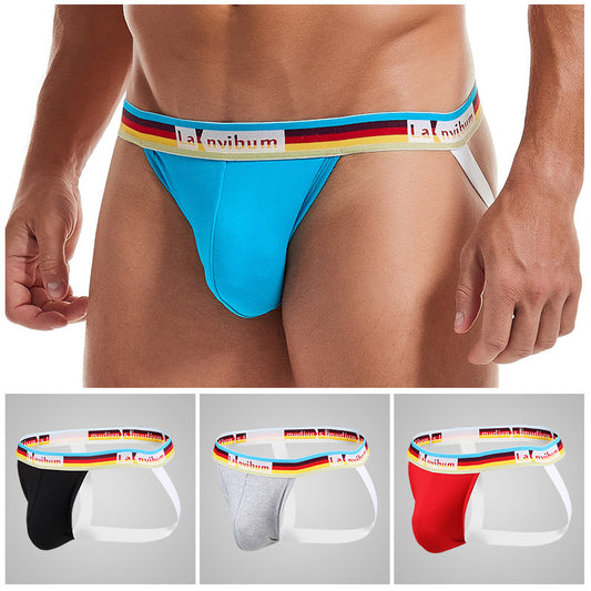 Men's Plus Size Rainbow Belt Sexy Thong