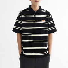 Men's Anti-Wrinkle Memory Foam Striped Polo Shirt