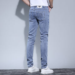 Men's New High-end Fashion Embroidered Stretch Jeans