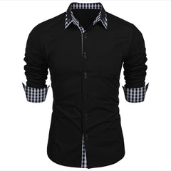 New Fashion Plaid Colorblock Casual Shirt