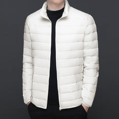 Lightweight warm solid color down jacket