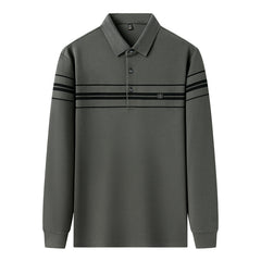 2024 Men's High-end Business Jacquard Striped Polo Shirt
