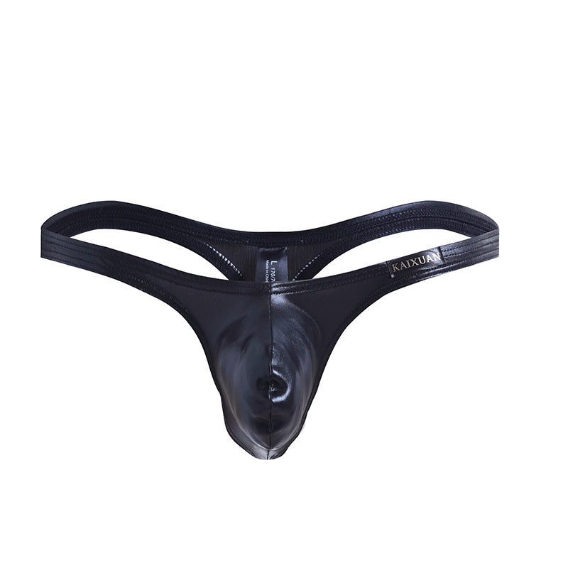 Men's Low Rise Sexy Patent Leather Thong