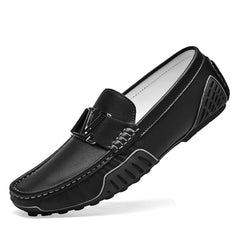 Genuine Leather Trendy Casual Leather Shoes One-step Driving Large Size Men's Shoes