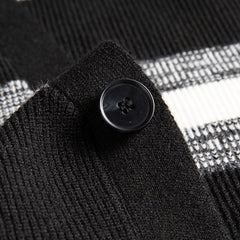 Men's Casual Retro Jacquard Striped V-neck Cardigan