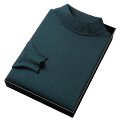 Men's Slim Fit Solid Color Half Turtle Collar Pullover Sweater