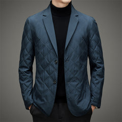 Men's Silk Suit Casual Quilted Jacket