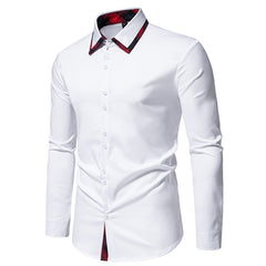 Men's Plaid Contrast Long Sleeve Shirt