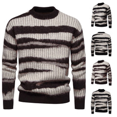 Men's Fashion Casual Round Neck Printed Pullover Sweater