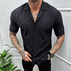 2023 Summer Solid Color Short-sleeved Casual Shirt