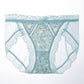 New Ice Silk Printed Lace Breathable Mesh Briefs