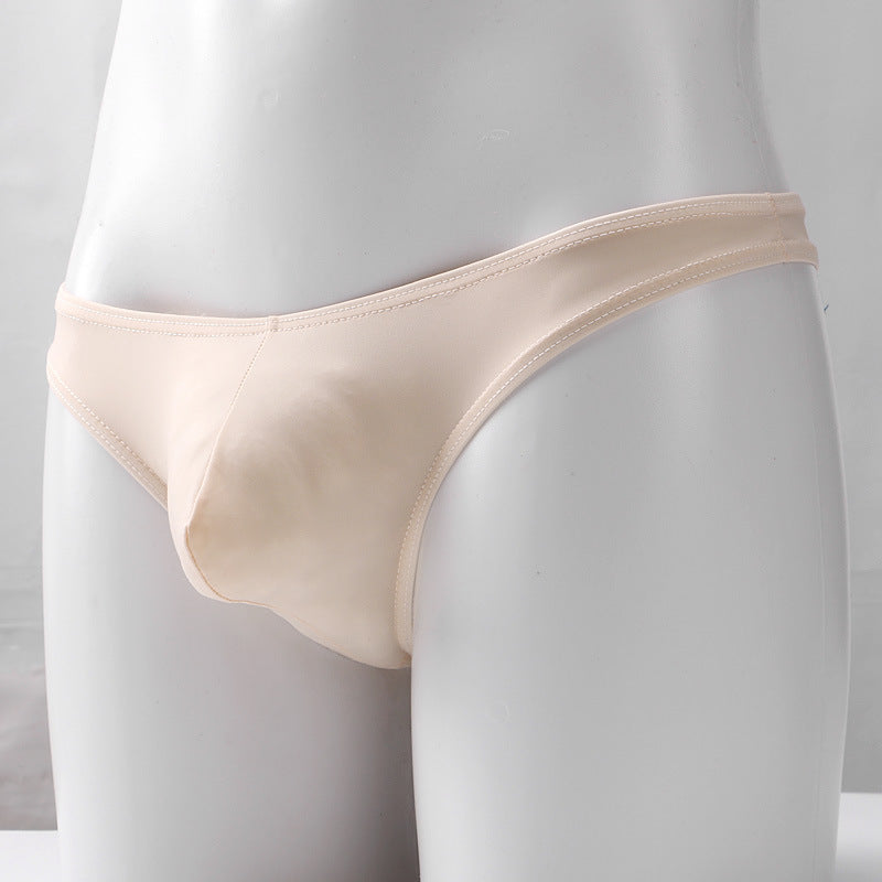 New Men's Ice Silk Transparent Low-Rise Breathable Sports Thong