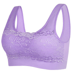 Unwired Push Up Lace Plus Size Sleep Bra Sports Bra