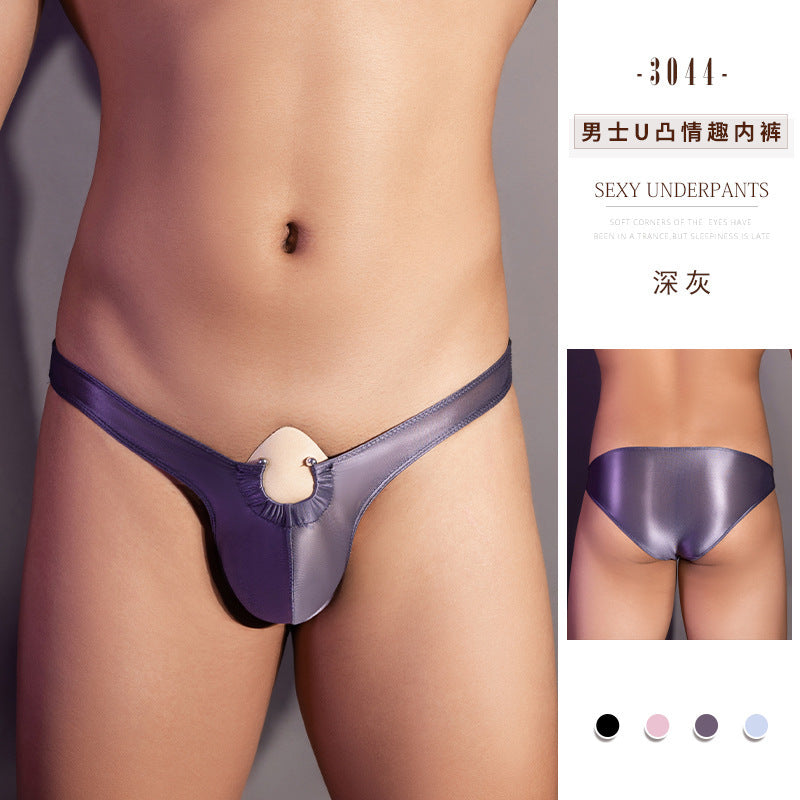 Men's Sexy Satin Ice Silk Skin-friendly Thong