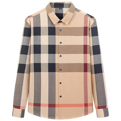 Men's Non-Iron Fashion Plaid Long Sleeve Shirt