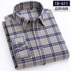 Men's 100% Cotton Long Sleeve Plaid Shirt