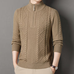 Men's Thickened Zipper Turtleneck Sweater