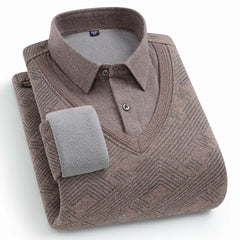 Men's Thickened Plush Two-Piece Warm Shirt