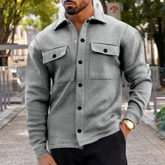 Men's Casual Velvet Lapel Single-breasted Solid Color Slim Jacket