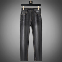 2024 High-end New Elastic Business Fashion Casual Gray Jeans