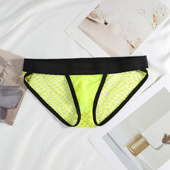 Men's Transparent Ice Silk Low Waist Sexy Briefs