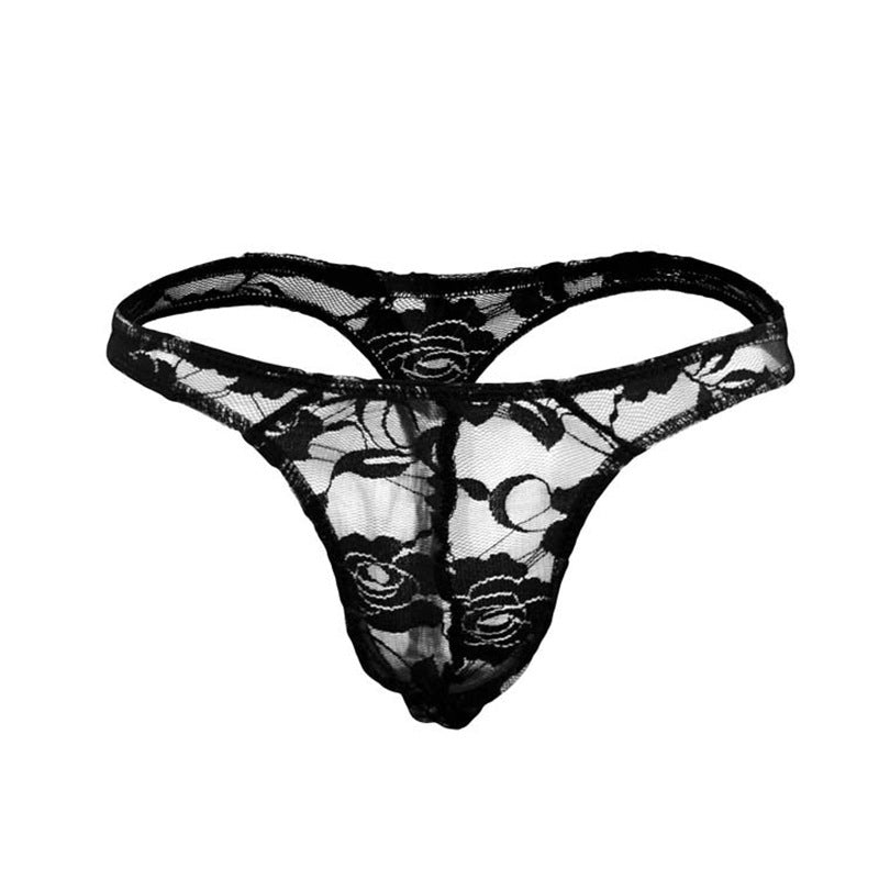 Transparent lace U-convex sexy see-through thong