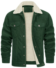 Men's 2023 New Corduroy Lapel Plush Loose Casual Jacket