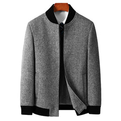 2024 Men's Wool Business Casual Cotton Thickened Stand Collar Jacket
