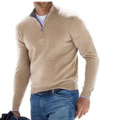 New Long Sleeve V-Neck Zipper Casual Sweater