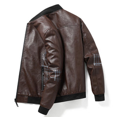 New Men's High Quality Stand Collar Leather Jackets