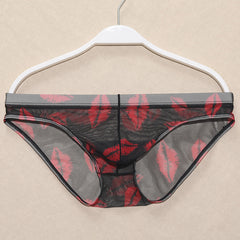Men's New Comfortable Mesh Transparent Printing Panties