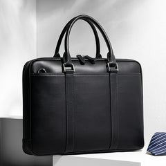 Men's Business Genuine Leather Casual Simple Shoulder Crossbody Briefcase Handbag