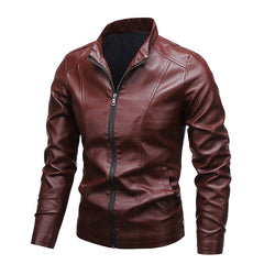 New casual men's leather jacket