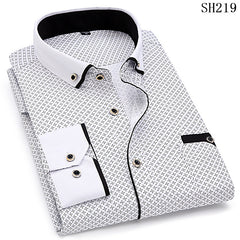 Men's Long-sleeved Contrasting Casual Fashion Shirt