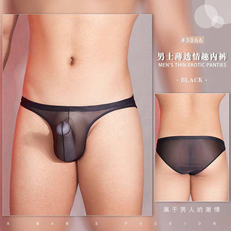 Men's New Sexy Thin Breathable Low Waist High Elastic Comfortable Thong