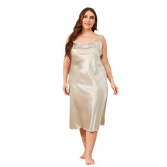 Ladies Loose Plus Size Suspender Nightdress Home Wear
