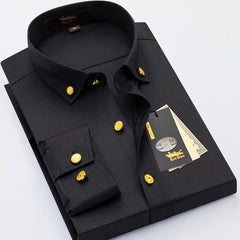 High-end business casual solid color no-iron anti-wrinkle shirt