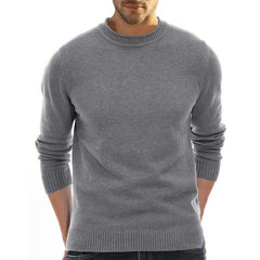 Men's Solid Color Bottoming Round Neck Casual Sweater