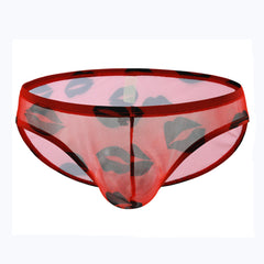 Men's Mesh Quick-drying Low Waist Sexy Transparent Briefs