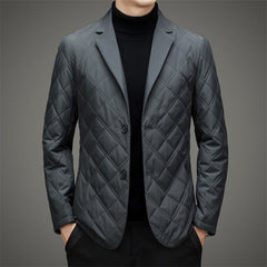 Men's Silk Suit Casual Quilted Jacket