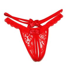 Sexy Lace Crotchless Strapless Hot See-through Low Waist Thong