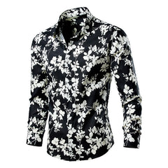 Men's Long Sleeve Fashionable Floral Shirt