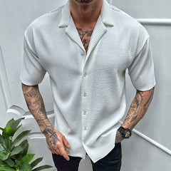 2023 Summer Solid Color Short-sleeved Casual Shirt