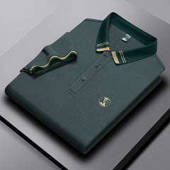 Men's Summer Embroidered Cotton Casual Loose Polo Shirt