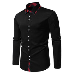 Men's Plaid Contrast Long Sleeve Shirt