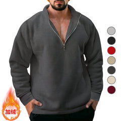 2023 New Winter Men's Velvet Half-zip Top