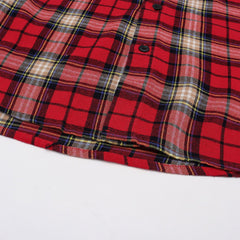 Men's Letter Embroidered Loose and Versatile Plaid Shirt