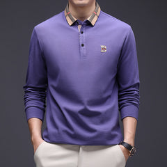 Men's Business Casual Cotton Embroidered Polo Shirt
