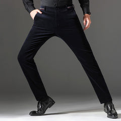 Men's Velvet Thickened Corduroy Business Slim Trousers